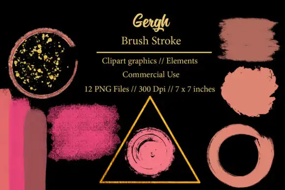 Gergh Brush Stroke Clipart Element - Free Download