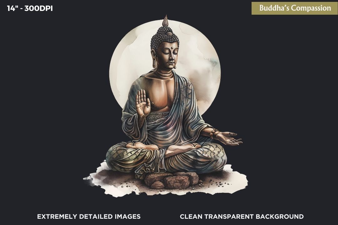 Buddha Clipart Set classic poses and symbols
