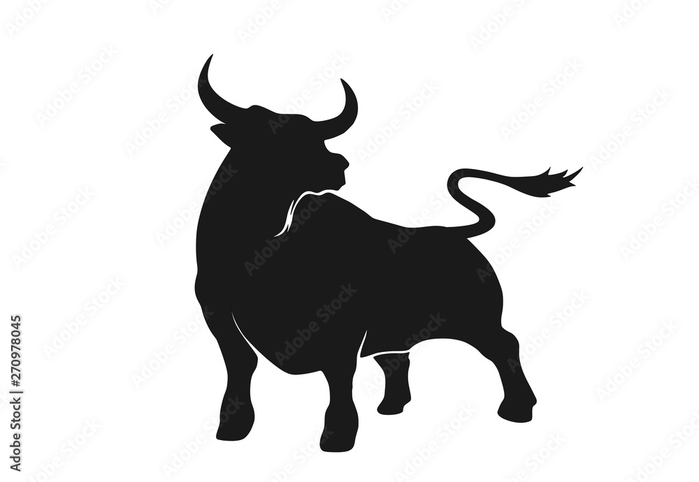 Poster, Wandbilder bull silhouette icon, 40x26.7 cm
