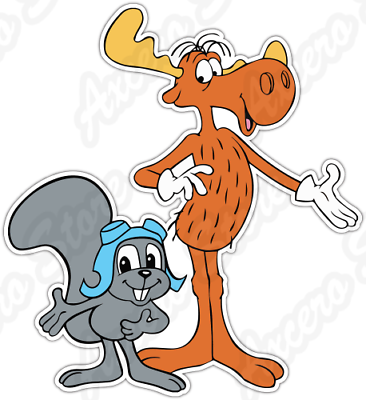 Rocky Bullwinkle Moose Flying Squirrel Car Bumper Vinyl Sticker ...