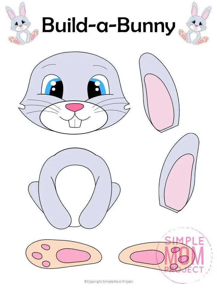 Free Cut and Paste Bunny Rabbit Craft – Simple Mom Project