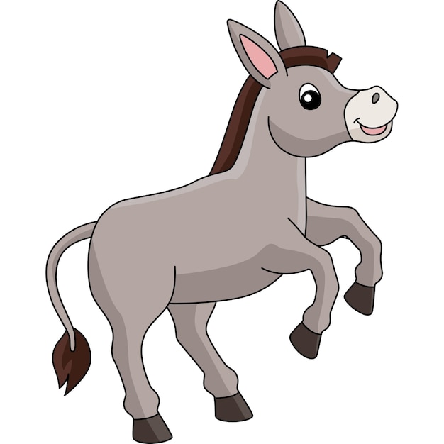 Premium Vector | Donkey Cartoon Colored Clipart Illustration