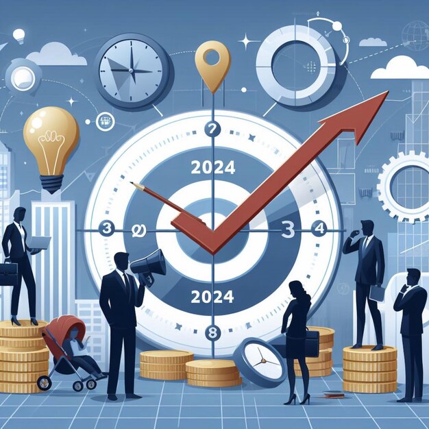 Vector Business goals planning concept for 2024 | Premium AI ...