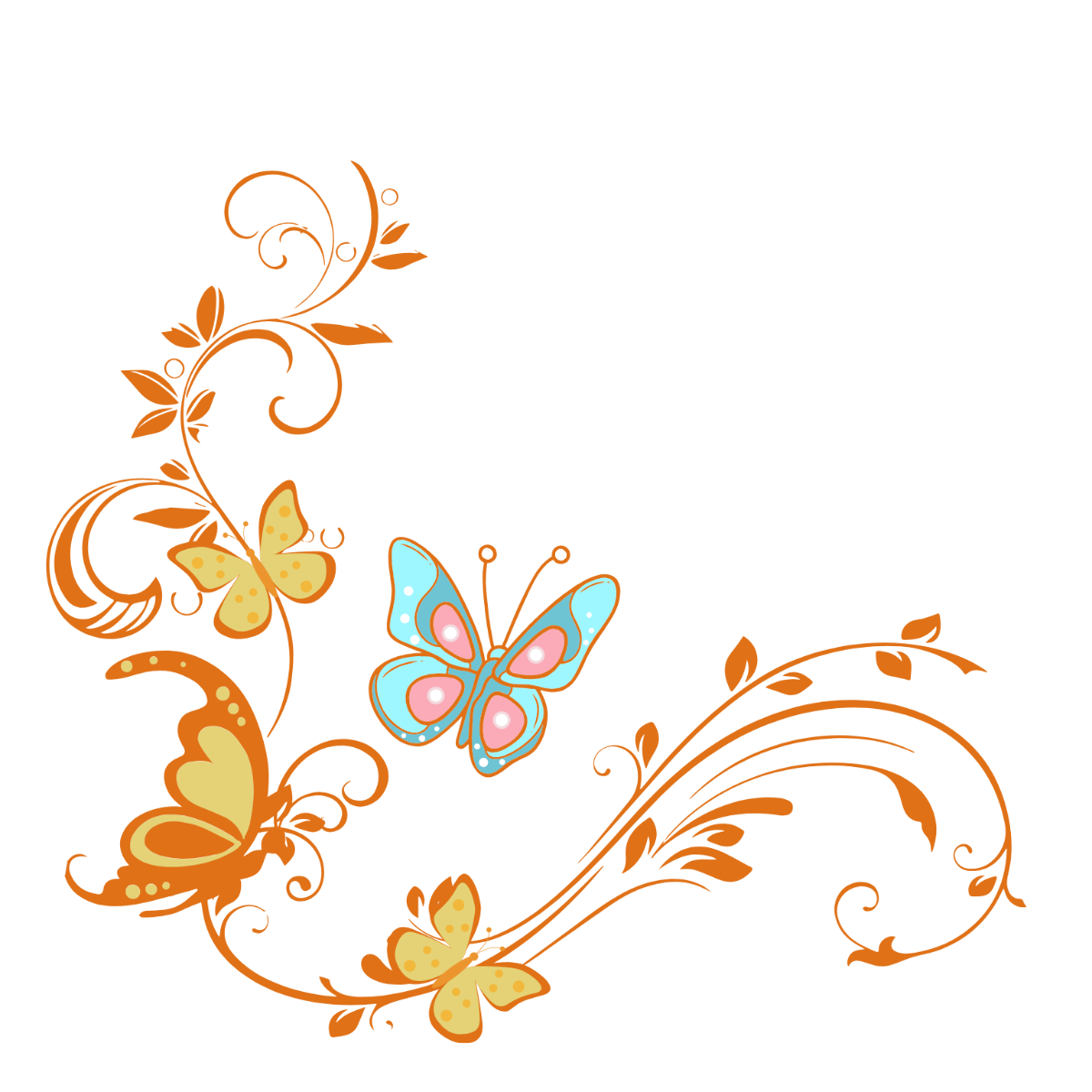 butterfly border clipart