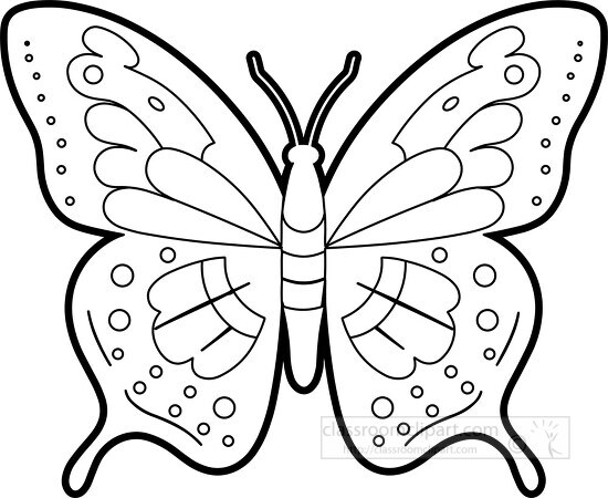 butterfly clipart black and white 2024