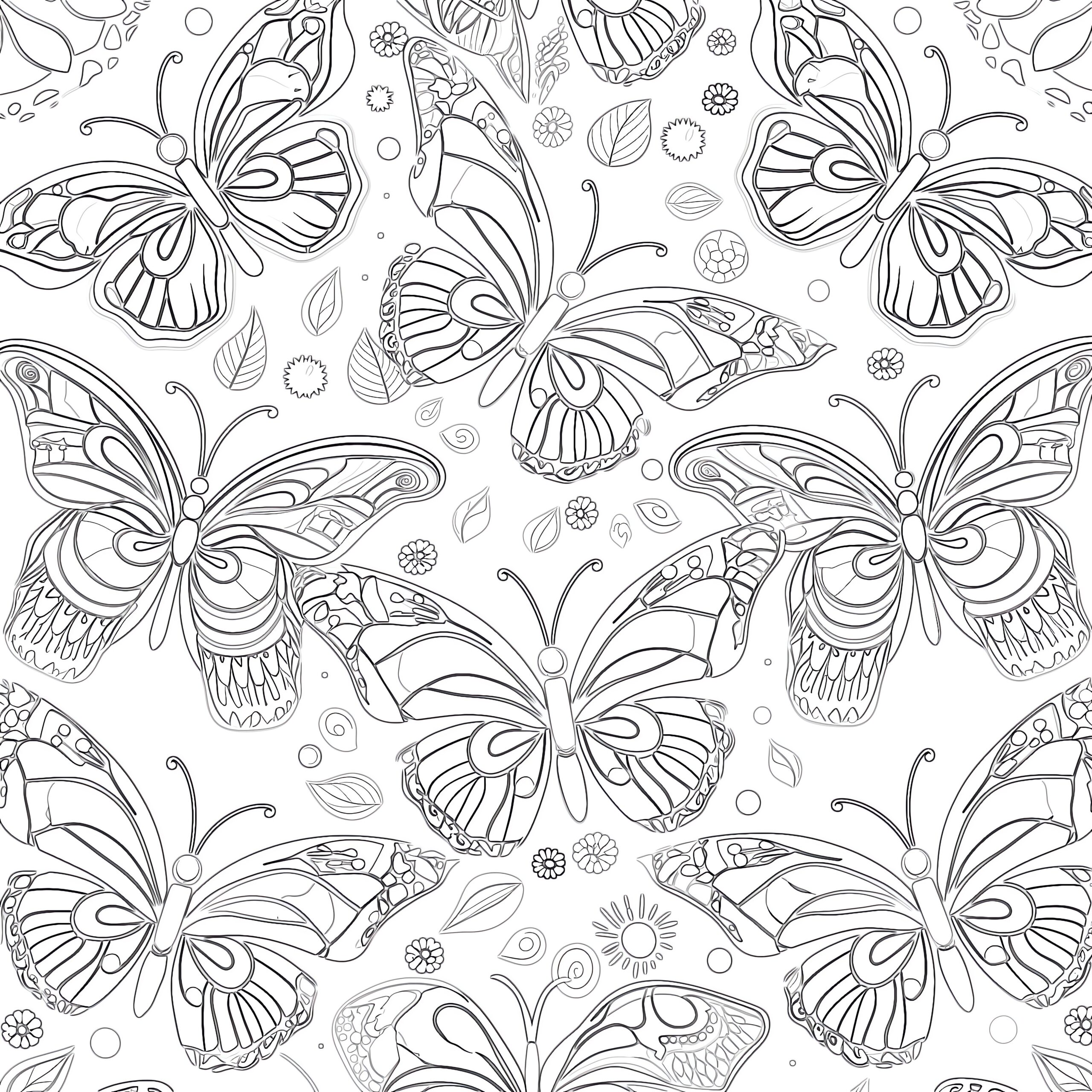 butterfly patterns to color