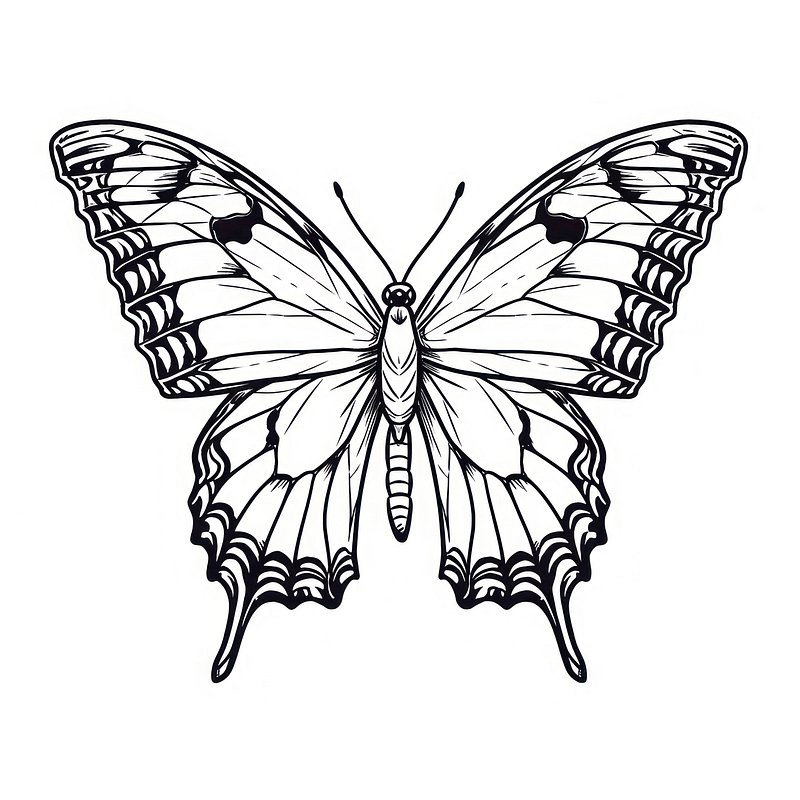 butterfly sketch cliparts 2024