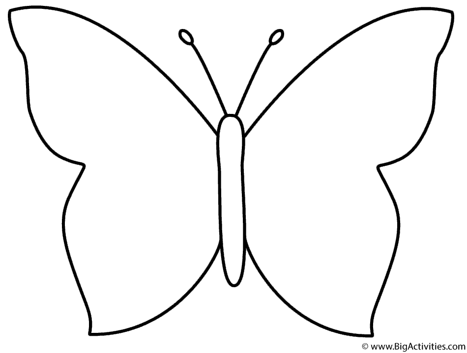 Simple Butterfly - Coloring Page (Insects)