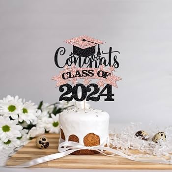 Amazon.com: Congrats Grad 2024 Cake Topper,Congratulations Cake  Decorations，Class of 2024 Graduation Cake Topper,2024 Graduate Party  Decoration ...