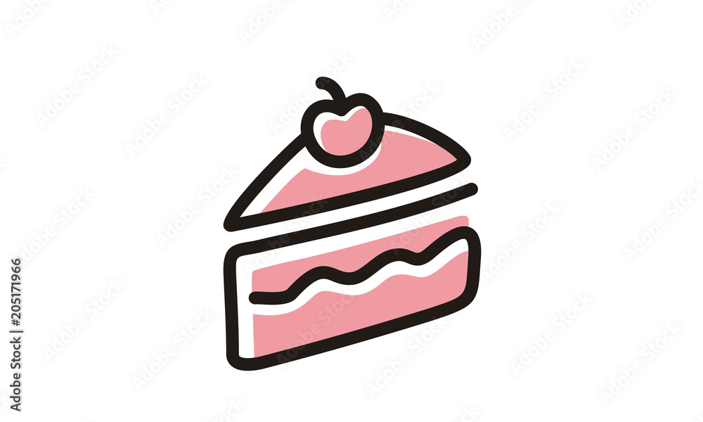 Stock-Vektorgrafik „Slice of Birthday Cake clip art“ | Adobe Stock