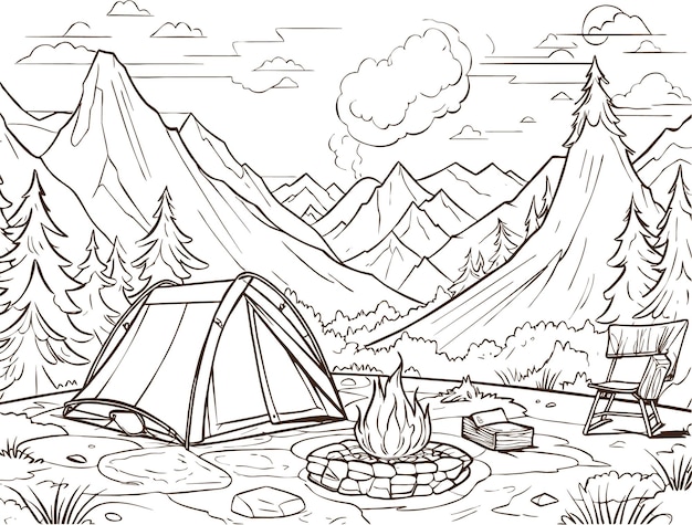 Camping Coloring Pages Images - Free Download on clipart library