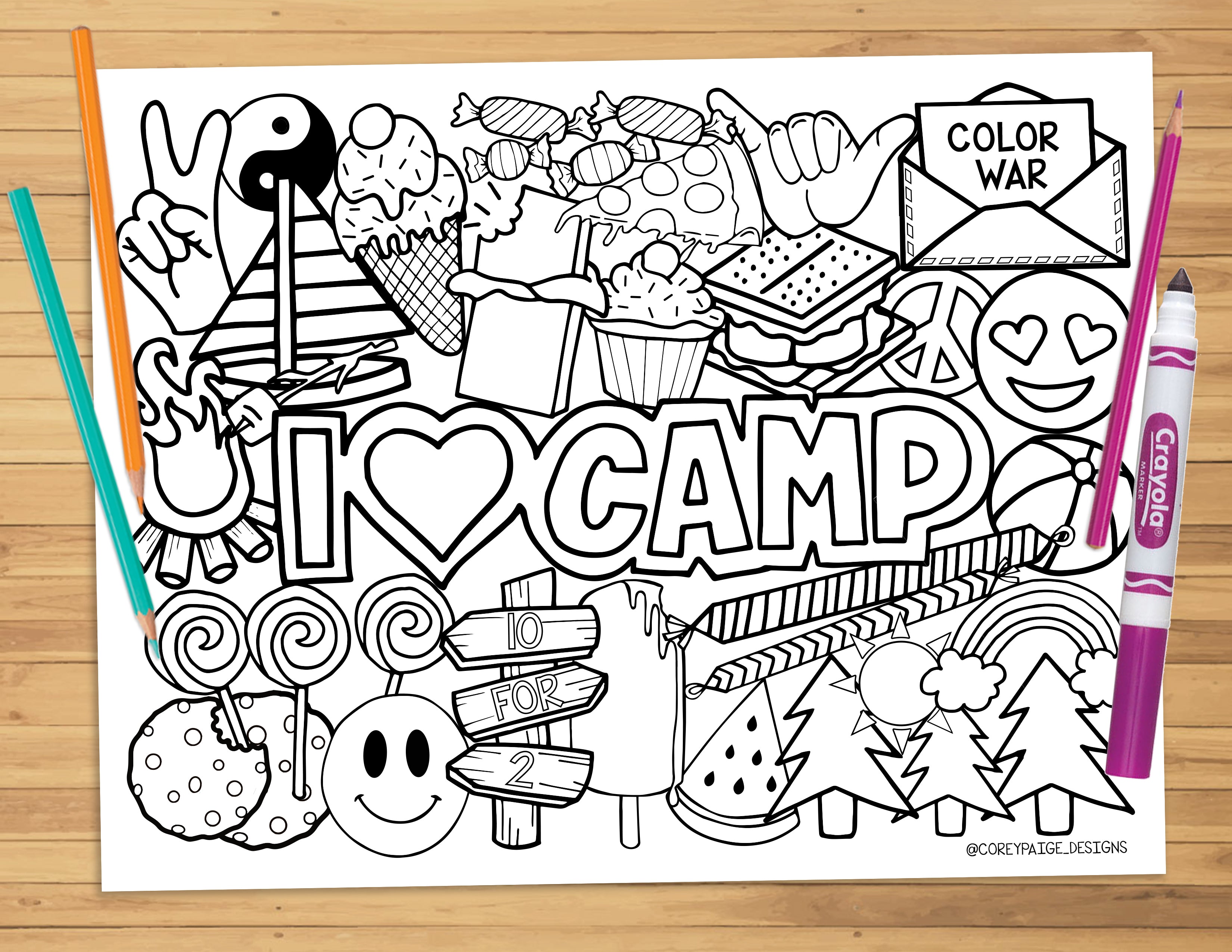 camp coloring pages