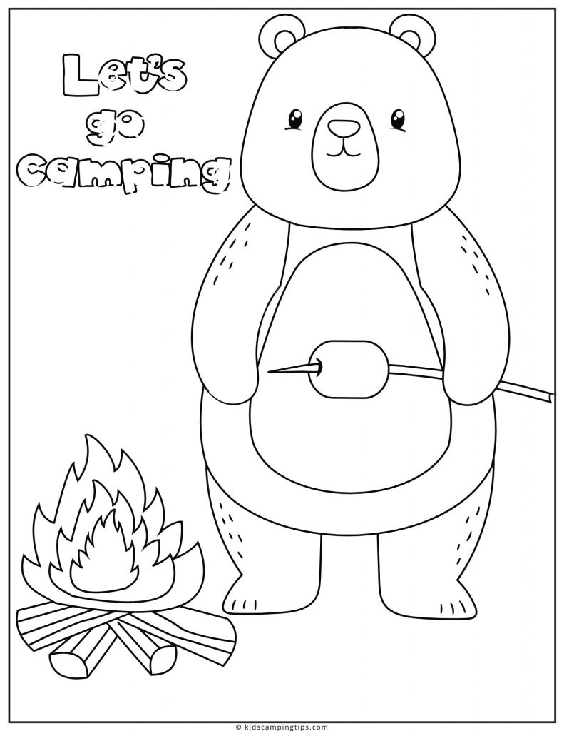 camping coloring pages for preschoolers