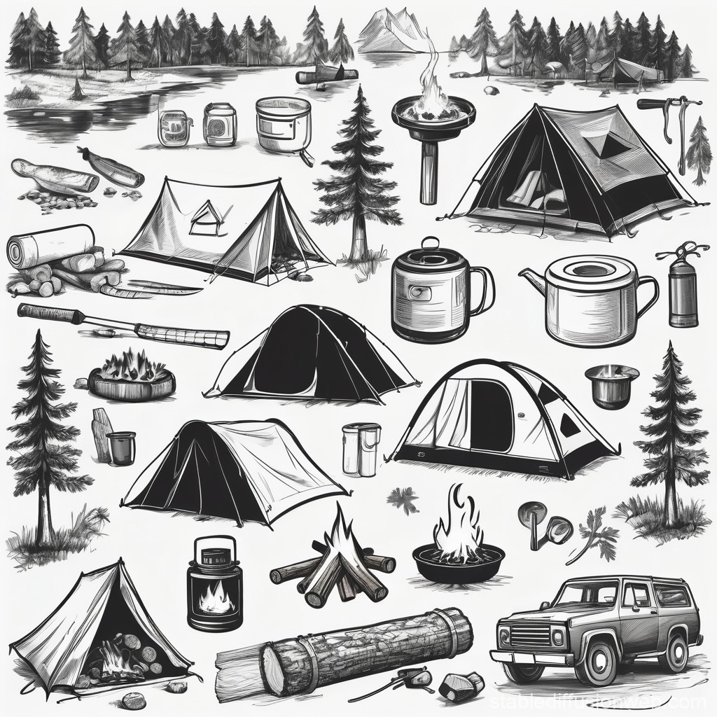 camping scenes cliparts 2024