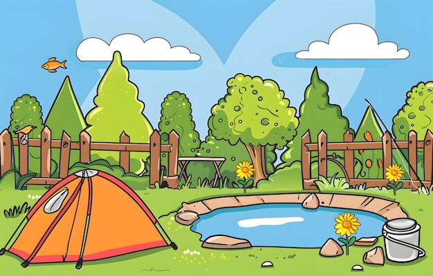 camping scenes cliparts 2024