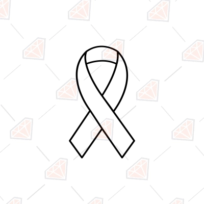 Ribbon Outline SVG, Cancer Ribbon SVG Outline Vector Files