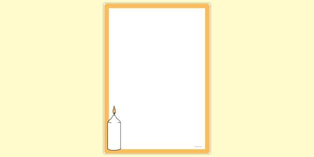 White Candle Page Border | Page Borders | Twinkl - Twinkl