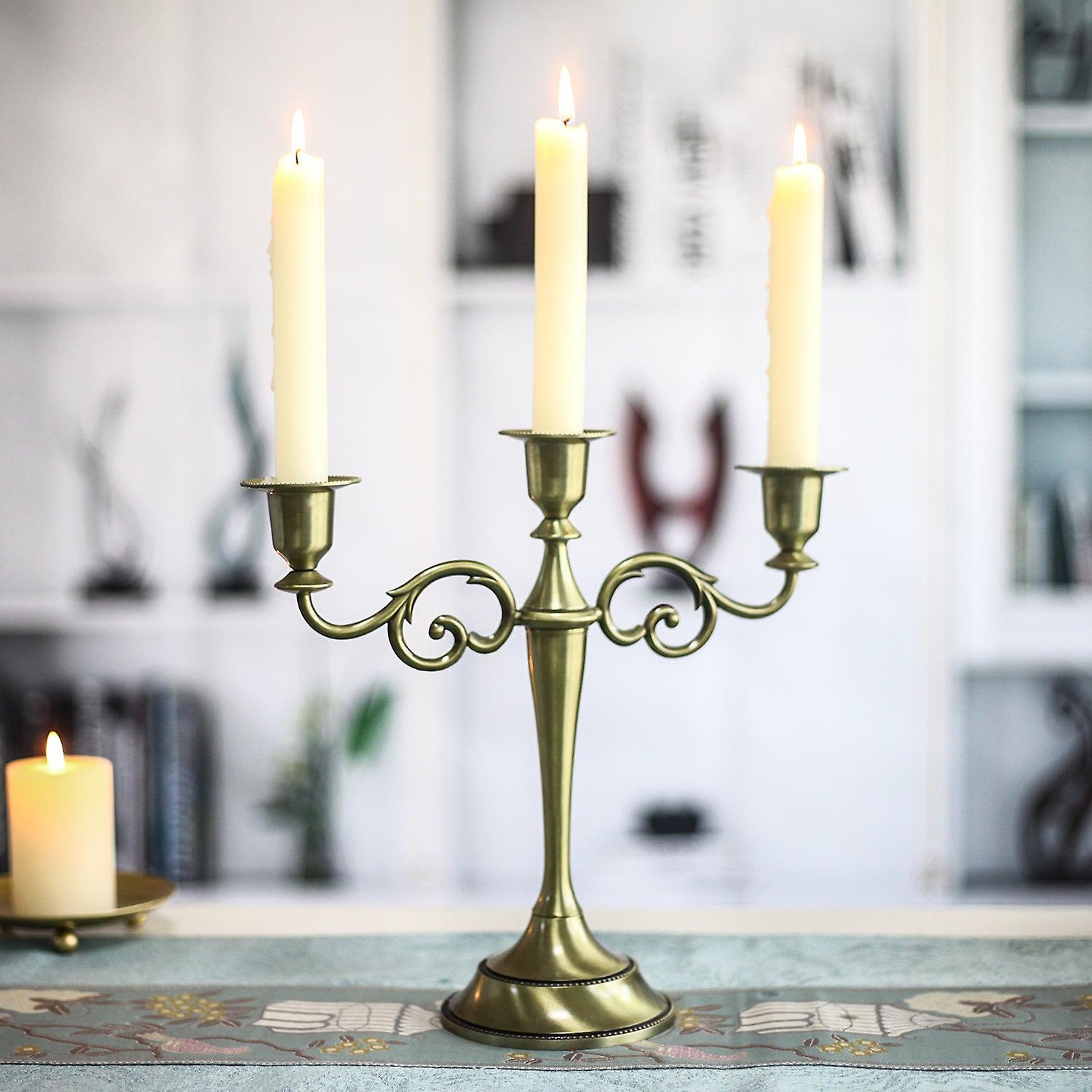 Candle Holders Candlelight Decoration For Home Elegant Design Retro  Three-head Five-head Metal Iron