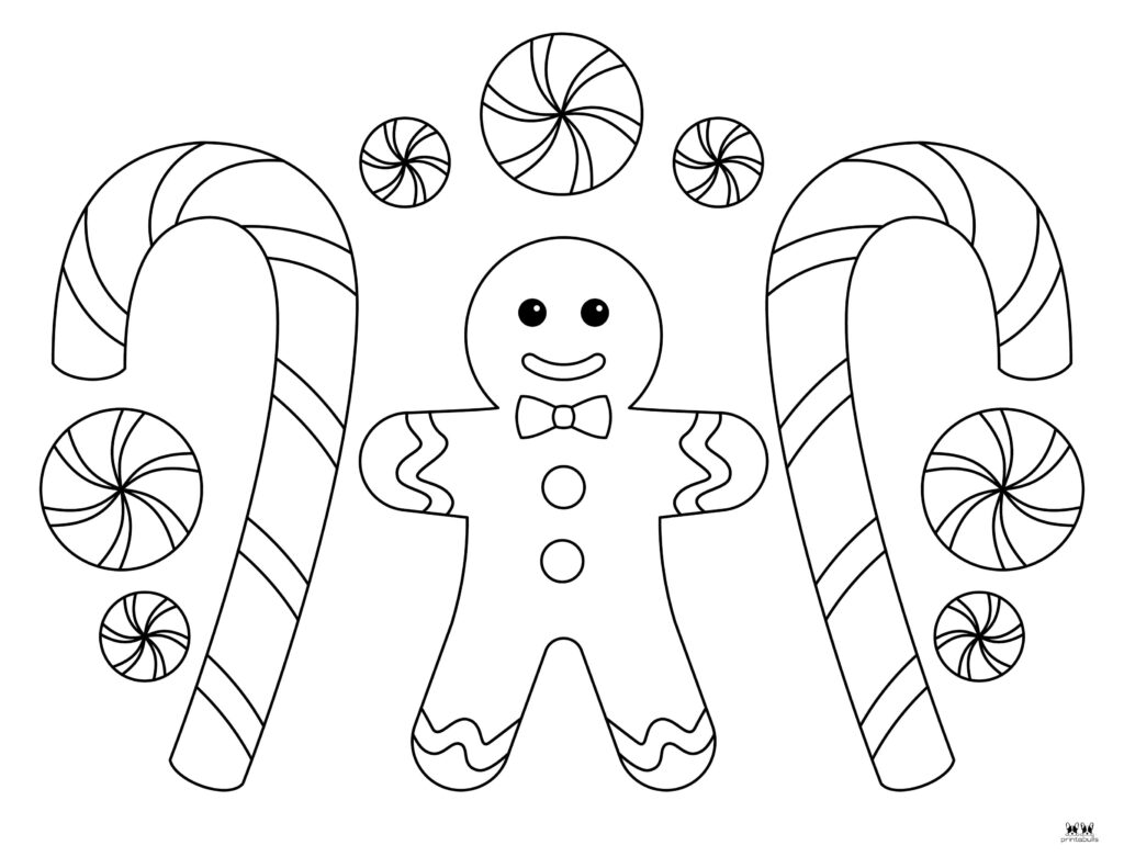 Candy Cane Coloring Pages &amp; Templates - 35 Pages | Printabulls