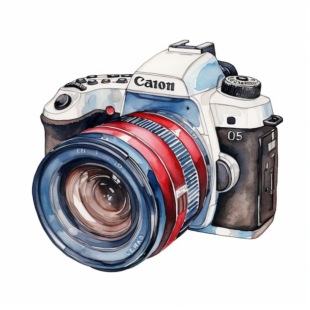 Aesthetic Watercolor Illustration Clipart Featuring Canon EOS ...