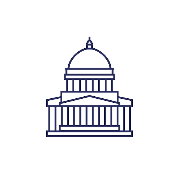 Premium Vector | Capitol building line icon vector