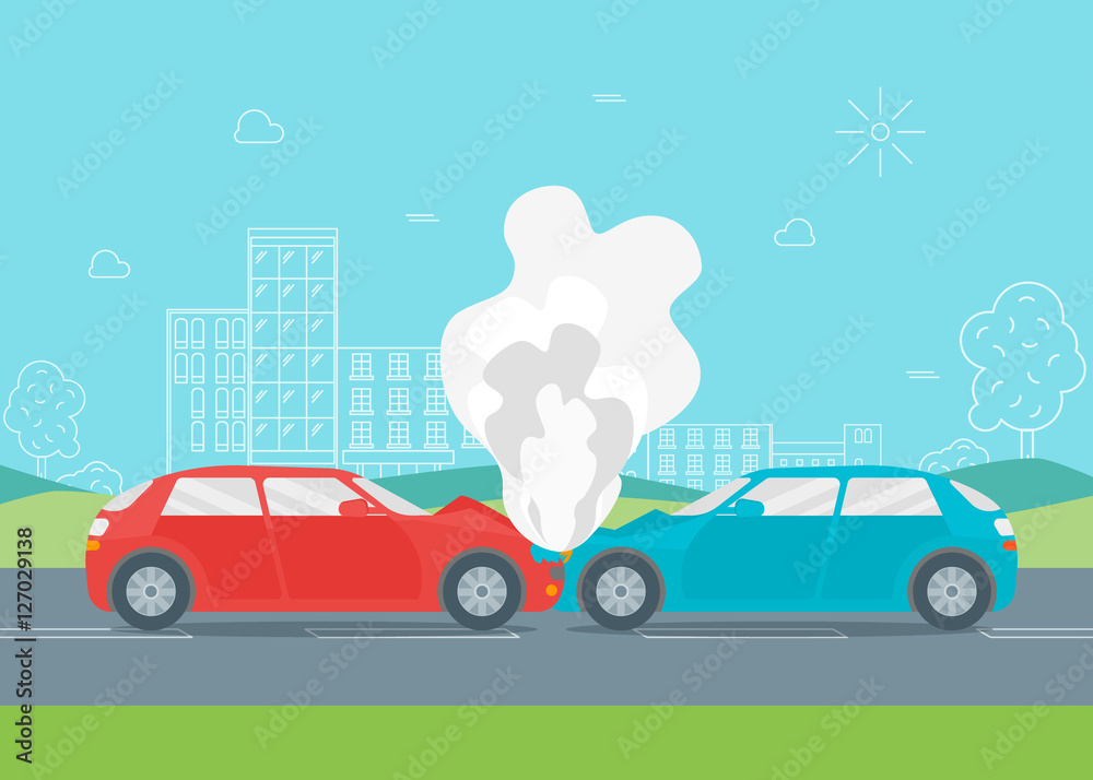 car crash cartoon