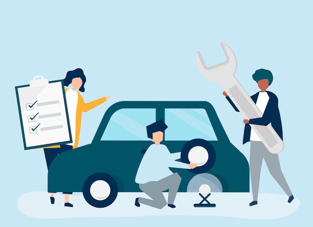 car inspection cliparts