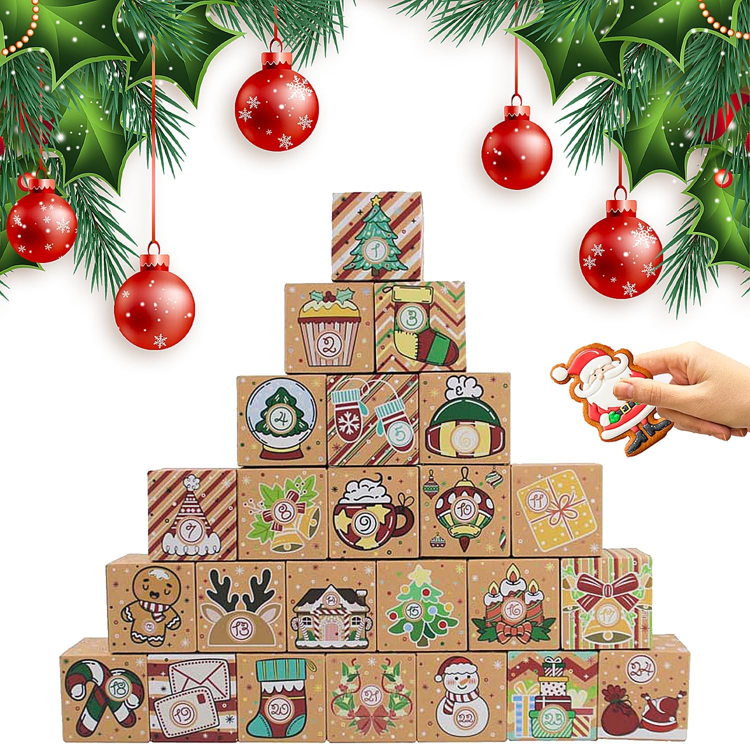 24 Pcs DIY Christmas Empty Advent Calendar 2024, 24 Comoros | Ubuy