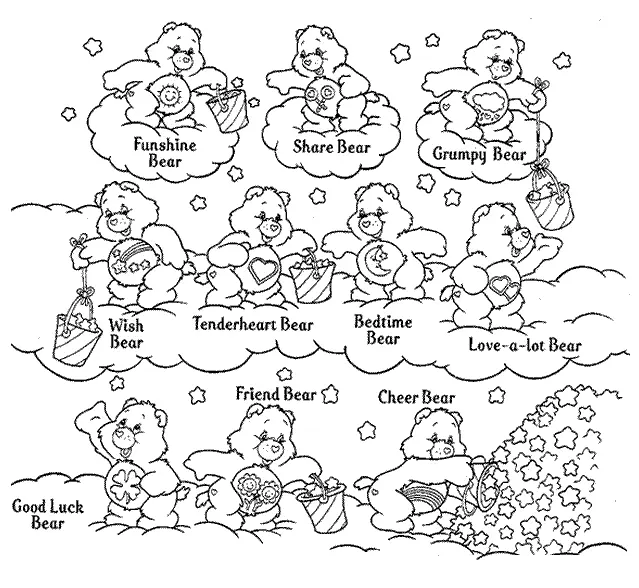 care bears printable coloring pages