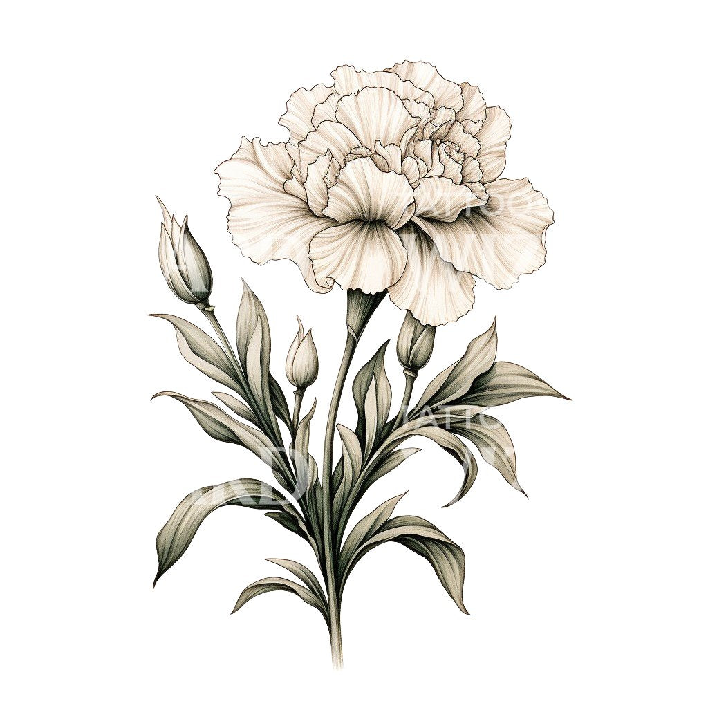 carnation flower tattoo designs