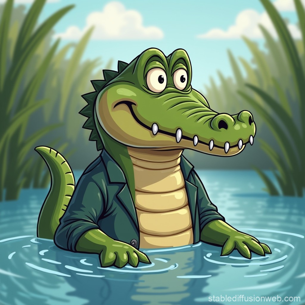cartoon alligator clipart 2024