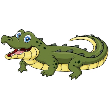 Premium Vector | Cute alligator cartoon on white background