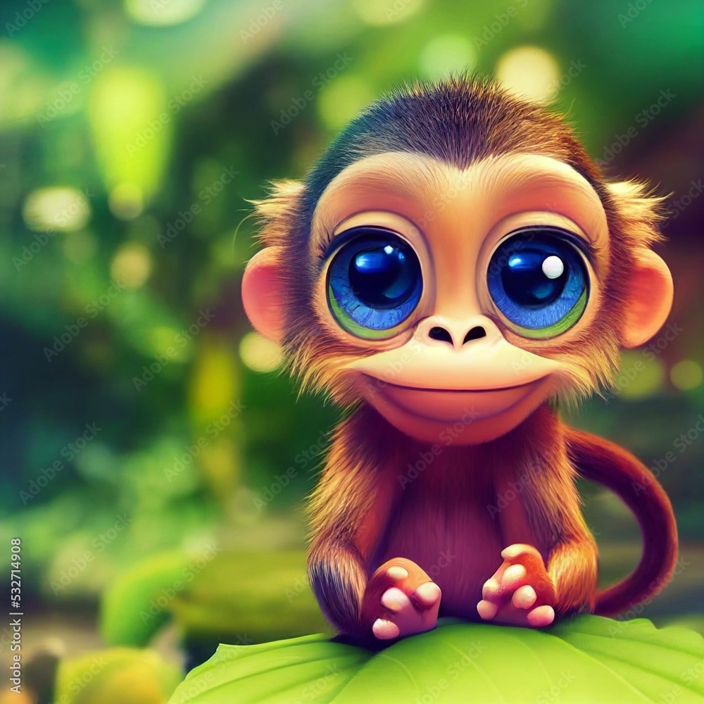 cartoon baby monkeys