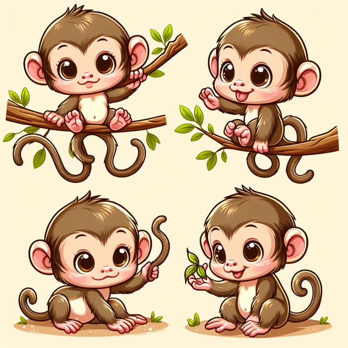 cartoon baby monkeys