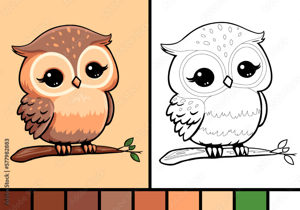 cartoon baby owl