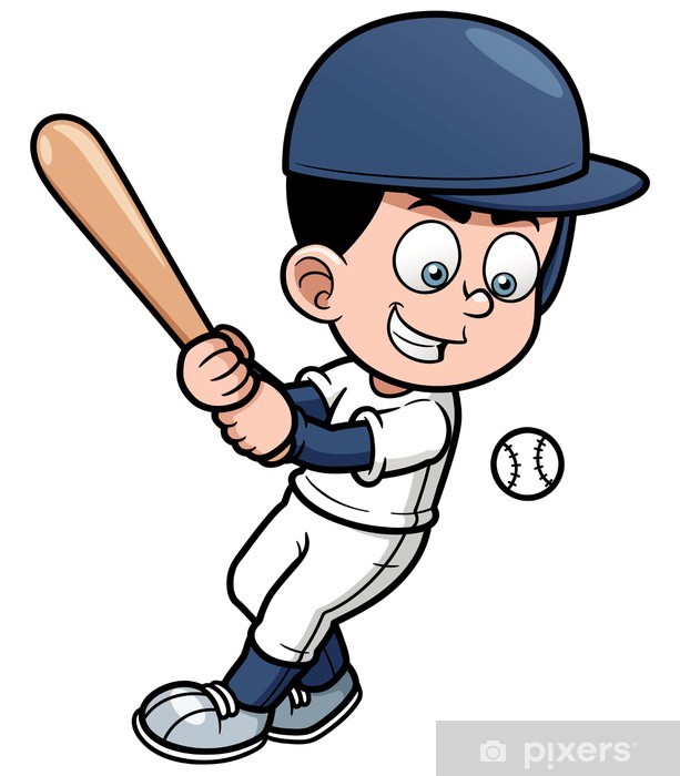 Aufkleber Vektor-Illustration von Cartoon-Baseball-Spieler