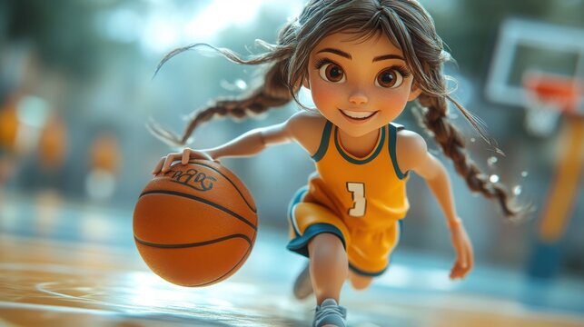 cartoon basketball pics