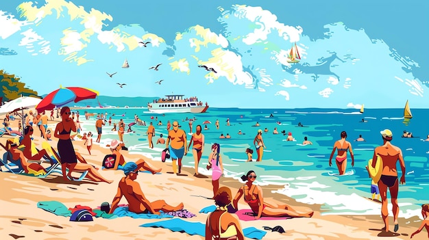 cartoon beach picture