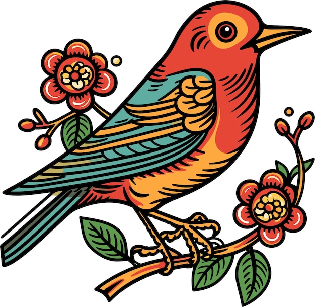 cartoon bird tattoo