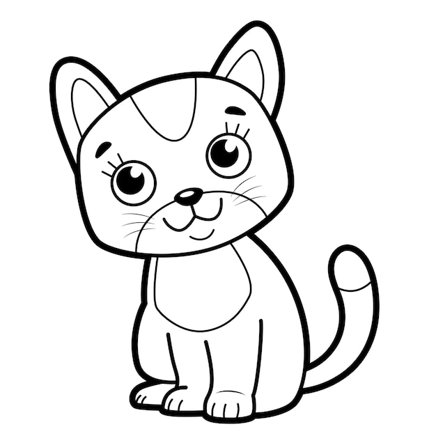 cartoon black and white cat