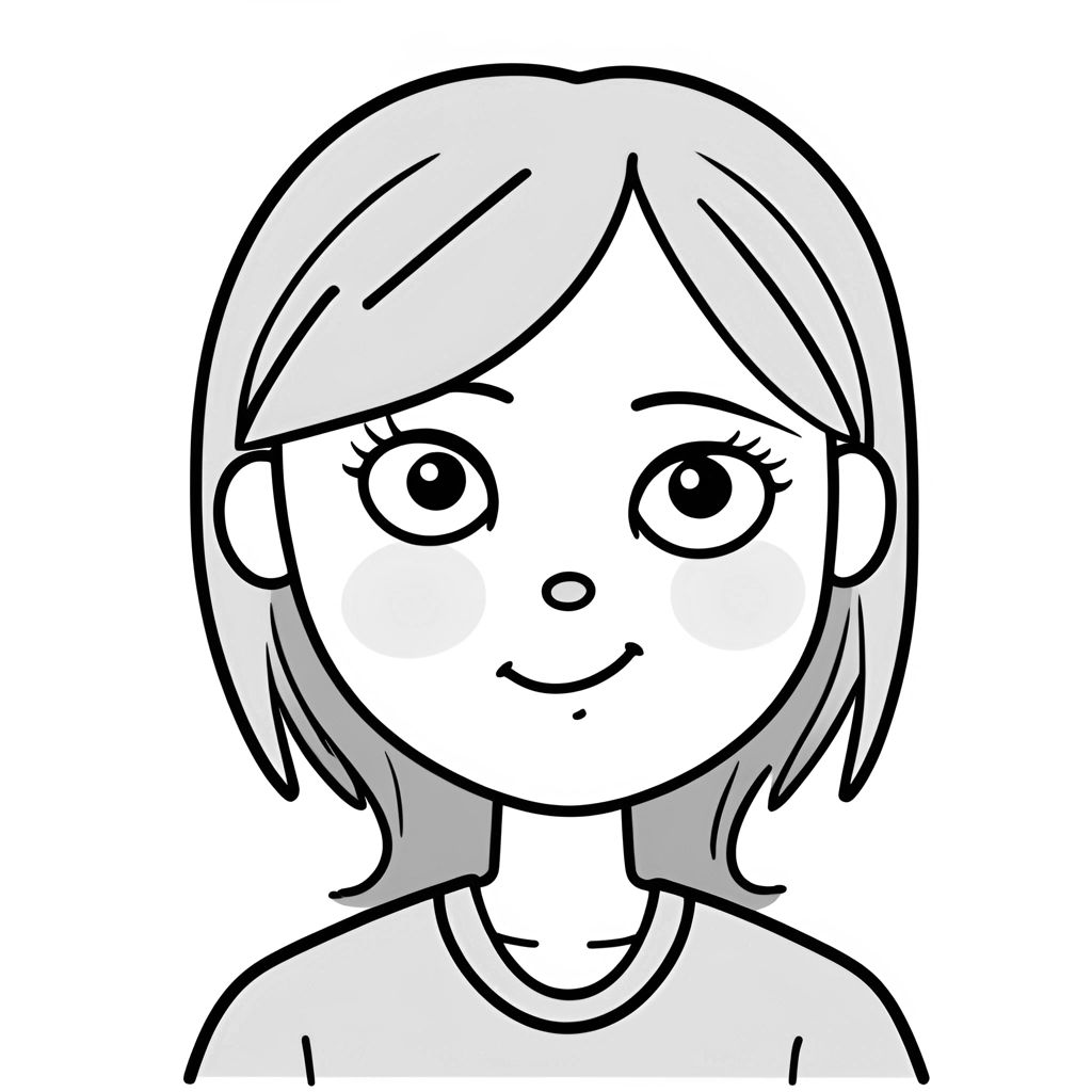 Black and White Cartoon Girl - Free Download - AI Scribbles