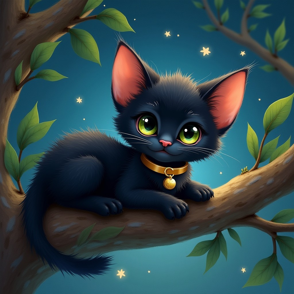 cute black fluffy cat with big dark brown eyes Prompts | Stable ...