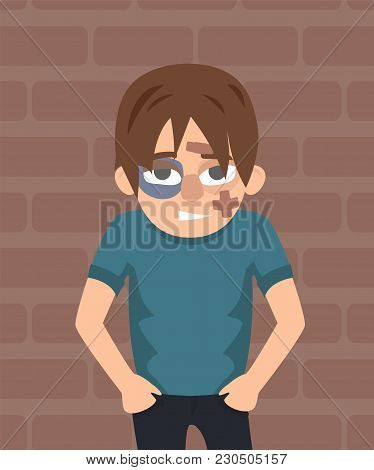 Guy After Fight Black Vector &amp; Photo (Free Trial) | Bigstock