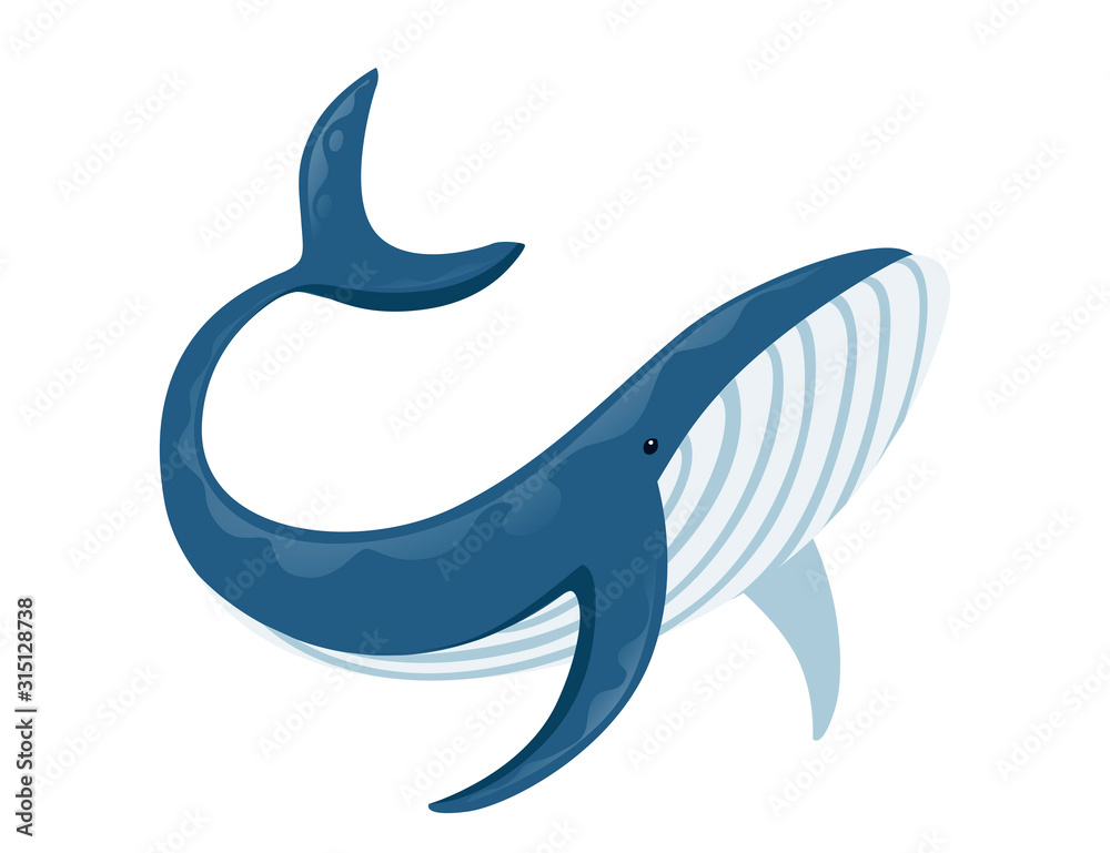 cartoon blue whale