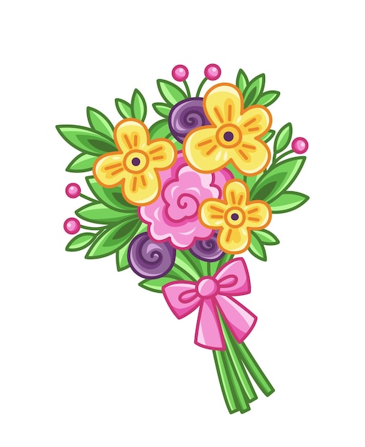 cartoon bouquet of flowers