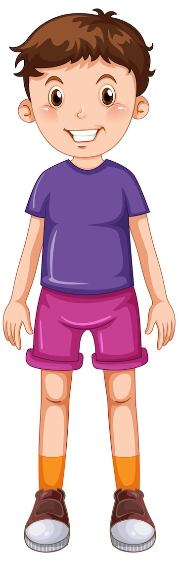 Free Vector | A boy wearing purple t shirt cartoon