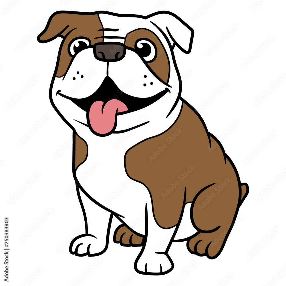 Vector Cartoon Bulldog Stock-Vektorgrafik | Adobe Stock