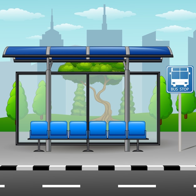cartoon bus stop