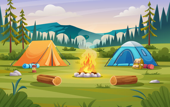 cartoon camping pictures