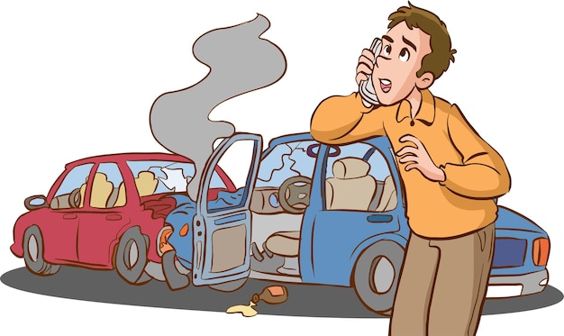 cartoon car accident